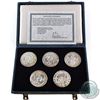 Image 1 : Austria Mint Issue: 1986 Limited Edition - First Dollar of the World Silver 5-coin Set. Each coin is