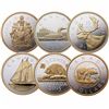 Image 1 : Complete 2015 Canada 5 oz. Gold Plated Big Coin Series 6-Coin Set (Tax Exempt). Coins come in the or