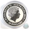 Image 2 : Perth Mint Issue: 1990-2015 Australia 10oz .999 Fine Silver Kookaburra in Capsule (scuffed capsule).
