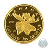 Image 1 : 2004 Canada 50-cent Moose 1/25oz .9999 Fine Gold Coin. Comes loose in bag (coin is scratched). Tax E