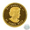 Image 2 : 2004 Canada 50-cent Moose 1/25oz .9999 Fine Gold Coin. Comes loose in bag (coin is scratched). Tax E