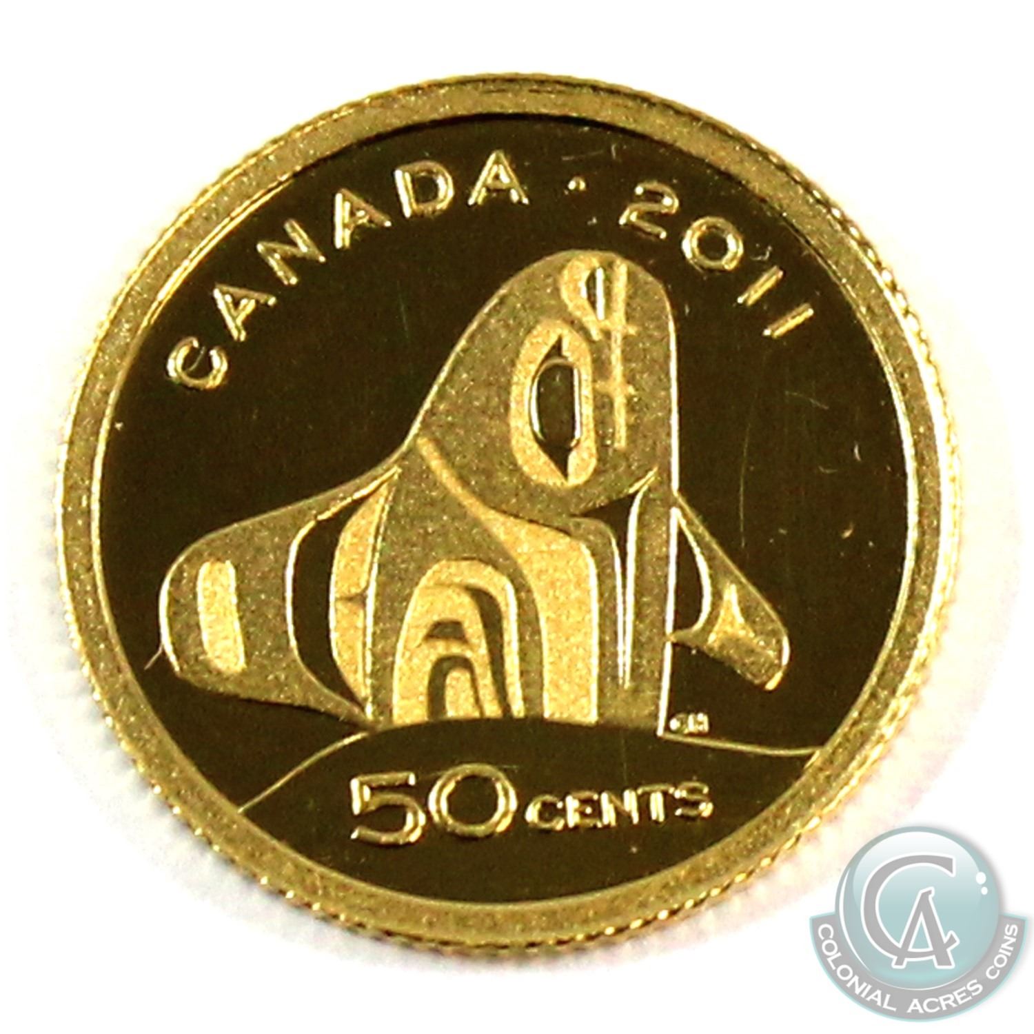 2011 Canada 50 Cent Fine Gold Coin Orca Whale in Original Packaging