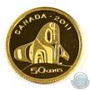 Image 1 : 2011 Canada 50-cent Orca Whale 1/25oz .9999 Fine Gold Coin. Comes loose in bag (coin is lightly scra