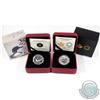 Image 1 : Pair of Canada Commemorative Fine Silver Loonies - 2012 25th Anniversary of the Loonie & 2014 Sochi 