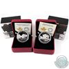 Image 1 : 2014 Canada $20 The Bison - Family at Rest & Bull and His Mate Fine Silver Coins (TAX Exempt). 2pcs.