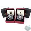 Image 1 : 2008 Sapphire & 2009 Blue $20 Crystal Snowflake Fine Silver coins (outer sleeves are worn). Tax Exem