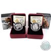 Image 1 : 2015 Canada $20 Grizzly Bear Series Fine Silver Coins - The Catch & Togetherness (Tax Exempt). 2pcs