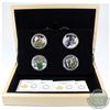 Image 1 : 2016 Canada $15 National Heroes 4-coin Set & Deluxe Box (outer sleeve is lightly bent). Tax Exempt