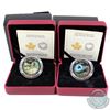 Image 1 : 2017 Canada $20 Under the Sea Murini Glass Element Fine Silver Coins - Seahorse & Turtle (coins are 