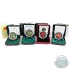 Image 1 : 2001-2004 Canada $5 1oz Coloured Fine Silver Maple Leafs (coins are lightly toned). 4pcs (TAX Exempt