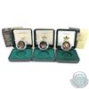 Image 1 : 2002-2004 50-cent Canadian Flora Sterling Silver Coins - 2002 Golden Tulip, 2003 Golden Daffodil & 2