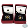Image 1 : Pair of 2008 Canada Fine Gold Coins - 50-cent De Havilland Beaver & $1 Gold Louis Encapsulated in Re