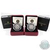 Image 1 : 2011 Canada $20 Emerald & Topaz Crystal Snowflake Fine Silver Coins. 2pcs (TAX Exempt)
