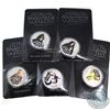 Image 1 : New Zealand Mint Issue: Lot of 5x 2011 Niue Star Wars Coloured Silver Plated Collectable Coins in Or