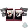 Image 1 : 2015 Canada $10 Ottawa Senators & Edmonton Oiler Fine Silver Coins (Tax Exempt). 2pcs