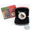 Image 1 : Perth Mint Issue: 2010 Australia $1 Lunar Series II Year of the Tiger 1oz Gilded Fine Silver Coin (o