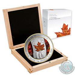 2016 Canada $250 Colourized Maple Leaf Forever 1-Kilo Fine Silver (Tax Exempt). Coin comes encapsula
