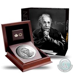 2015 Canada $100 Albert Einstein 10oz. Fine Silver Proof Coin (Tax Exempt). Coin comes encapsulated 