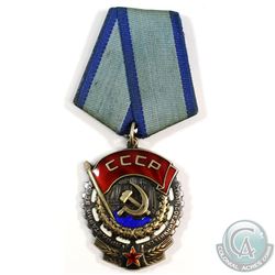 Soviet Russia - Order of the Red Banner of Labour Medal & Ribbon.