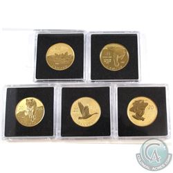 2012-2014 Canada $20 for $20 Gold Plated Fine Silver Coin Collection (Tax Exempt). You will receive 