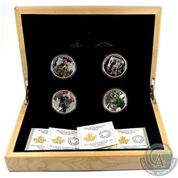 2016 Canada $15 National Heroes 4-coin Fine Silver Set & Deluxe Box (Tax Exempt)