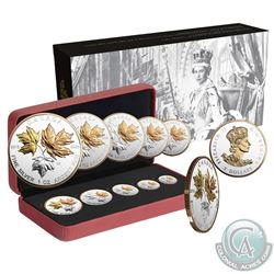 2016 Canada A Historic Reign Silver Maple Leaf 5-Coin Fractional Set (Tax Exempt)