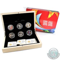 2015 Canada $10 FIFA Woman's World Cup 6-Coin Fine Silver Set (Tax Exempt).