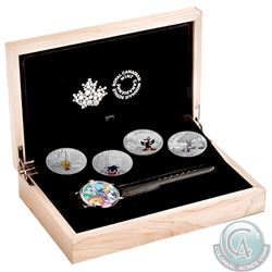 2015 Canada $20 Looney Tunes Classic Scenes 4-coin Fine Silver Set with watch in Deluxe case (Tax Ex