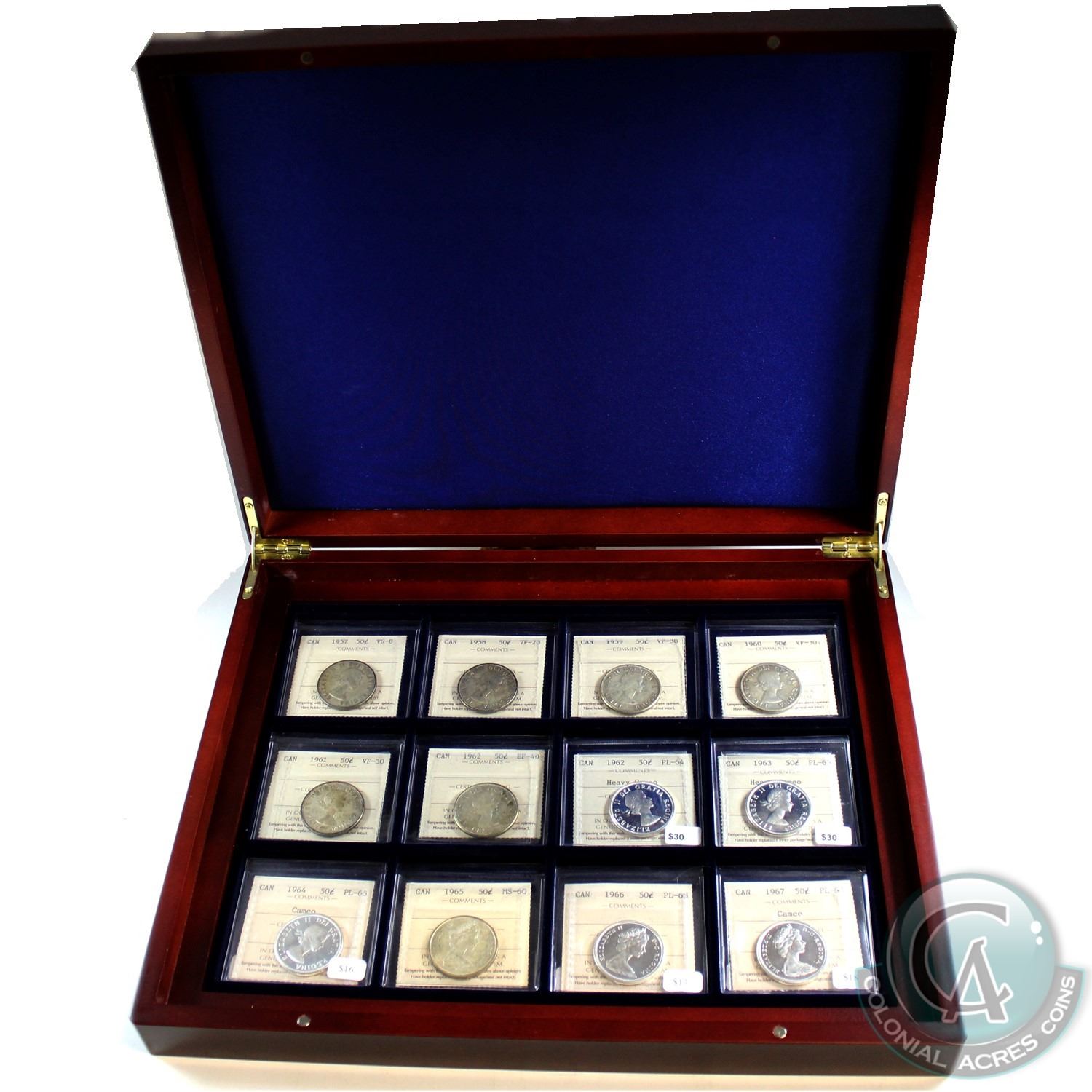 *Estate Lot 19571967 Canada 50cent ICCS Coin Collection in Lighthouse