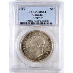 Silver $1 1950 Arnprior PCGS Certified MS-64.