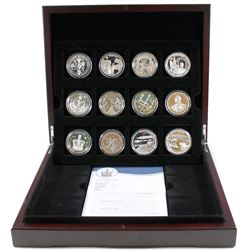 *2012 Official Diamond Jubilee Silver 12-Coin Collection in Deluxe Presentation Case issued by the R
