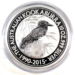 2015 Australia $10 Kookaburra 10oz. .999 Fine Silver Coin Encapsulated (Tax Exempt)