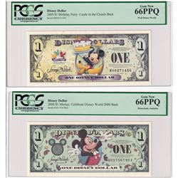 2000 & 2009 Disney Dollar, Mickey PCGS Certified Gem-66 PPQ. You will receive the 2000 - Serial # A0