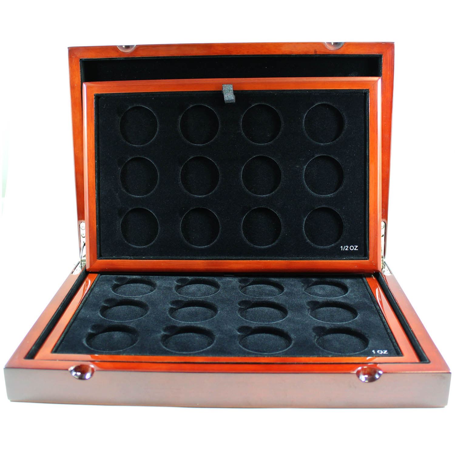 RCM Issue EMPTY Royal Canadian Mint Collector Display Case with 2 trays. Stunning solid wood case i