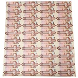 Uncut sheet of 1986 $2.00 Notes, 4 x 10 Format, EGT Prefix.