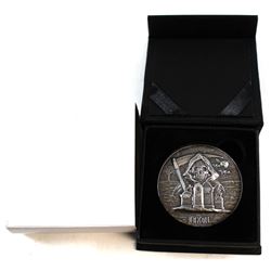 Monarch Precious Metals 5oz Grim Reaper High Relief Fine Silver Coin in Collector Case (Tax Exempt).