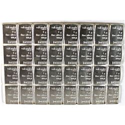 32x 1 Gram Valcambi Suisse .999 Fine Silver Bars (Tax Exempt). Bars are still attached in a sheet. 3