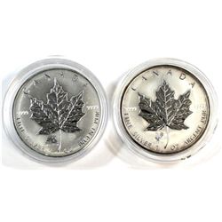 2004 Monkey & 2005 Rooster Canada 1oz Privy Fine Silver Maples (Tax Exempt). Please note coins conta