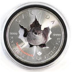 2015 Canada $5 Colourized 'Wildlife Otter' 1oz Fine Silver Maple (Tax Exempt).