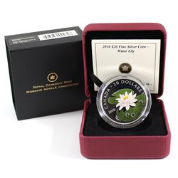 2010 Canada $20 Swarovski Crystal - Crystal Water Lily Fine Silver Coin (Tax Exempt)