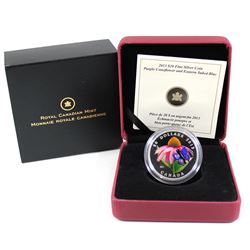 2013 Canada $20 Purple Coneflower & Eastern Tailed Blue Butterfly Venetian Glass Fine Silver Coin (T
