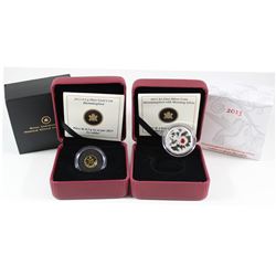 2013 Canada 25-cent Hummingbird 0.5g Pure Gold Coin & 2013 Canada $3 Hummingbird and Morning Glory F