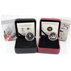 2010 Canada $1 Inukshuk Lucky Loonie Sterling Silver & 2012 $1 Lucky Loonie Fine Silver Coins (2010 
