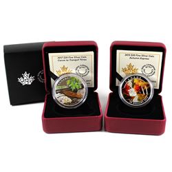 2015 Canada $20 Autumn Express & 2017 $20 Canoe to Tranquil Times Fine Silver Coins (2015 is missing