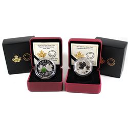 2014 Canada $20 Majestic Maple Leaves with Jade & 2016 Canada $10 Maple Leaves Fine Silver Coins (20