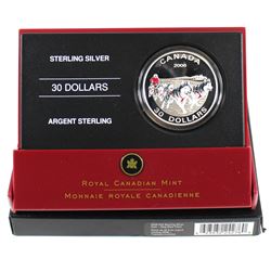 2006 Canada $30 Dog Sled Team Sterling Silver Coin.