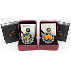 2011 & 2012 Canada $20 Maple Leaf Crystal Raindrop Fine Silver Coins. 2pcs (TAX Exempt)