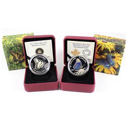 2013 & 2014 Canada $20 Butterflies of Canada Fine Silver Coins - 2013 Tiger Swallowtail & 2014 Red-S