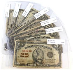 Estate Lot 1900 & 1923 25-cent Shinplaster Collection. You will receive 3x 1900 DC-15b, Dominion of 