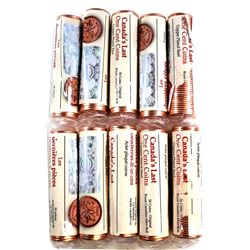 *10x 2012 Canada's Last One Cent Coins Original Rolls of 50pcs - you will receive 5x Zinc and 5x Ste